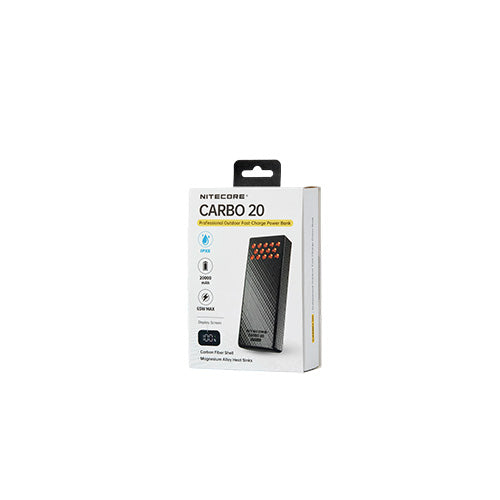 Powerbank CARBO 20 - 20 000mAh - 65W - Charge Rapide Bidirectionnelle - IPX8