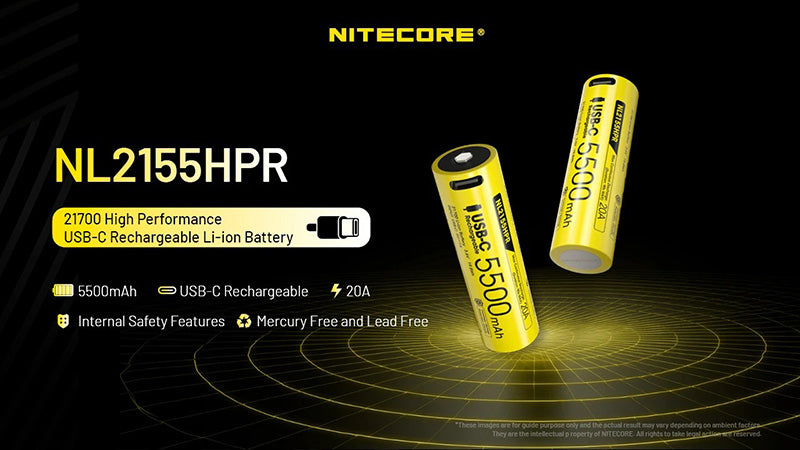 Batterie 21700 Haute Performance Nitecore NL2155HPR 5500mAh 1 2