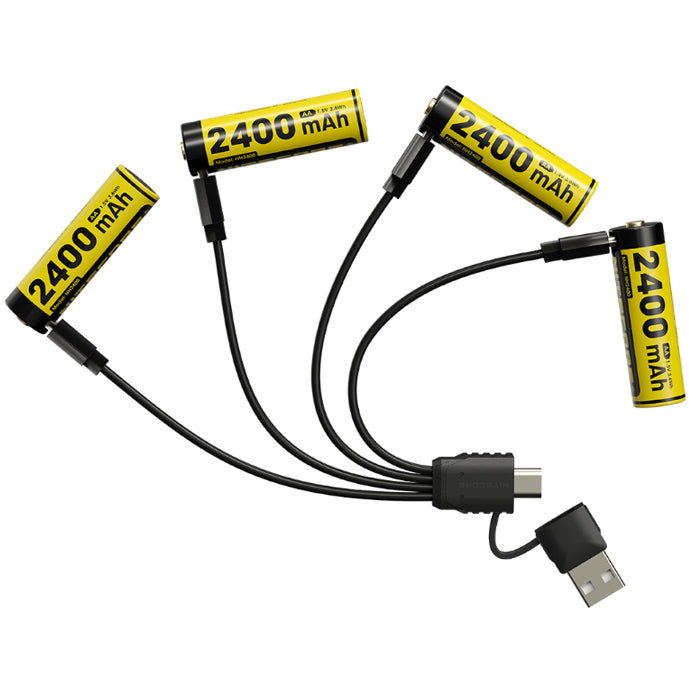 Batterie AA 1.5V rechargeable USB C Nitecore MH2400 2400mAh 0 2