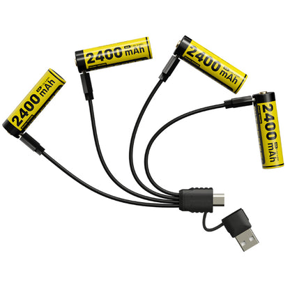Batterie AA 1.5V rechargeable USB C Nitecore MH2400 2400mAh 0 2