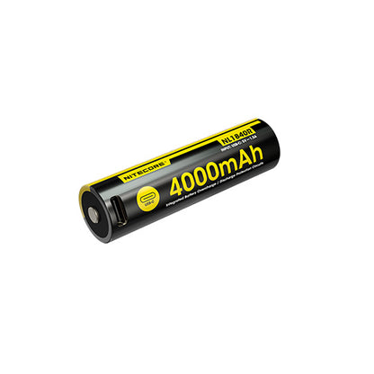 NL1840R - Batterie Li-ion 4000mAh 18650 Rechargeable - USB-C Intégré - Haute Densité Énergétique