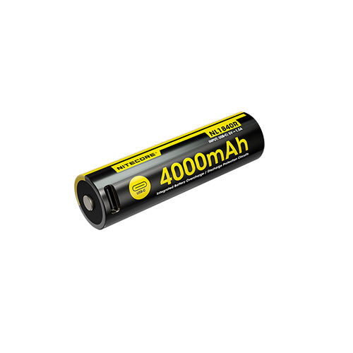 NL1840R - Batterie Li-ion 4000mAh 18650 Rechargeable - USB-C Intégré - Haute Densité Énergétique