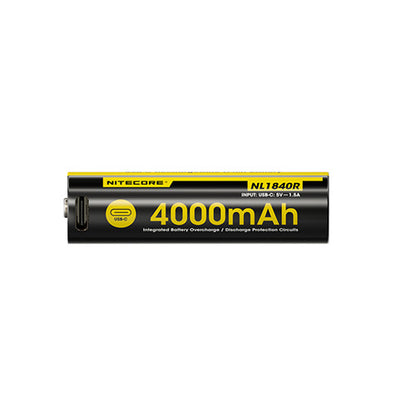 NL1840R - Batterie Li-ion 4000mAh 18650 Rechargeable - USB-C Intégré - Haute Densité Énergétique
