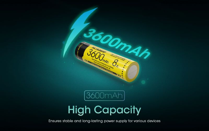 Batterie Nitecore 18650 3600mAh fort courant de decharge NL1836HP 01 2