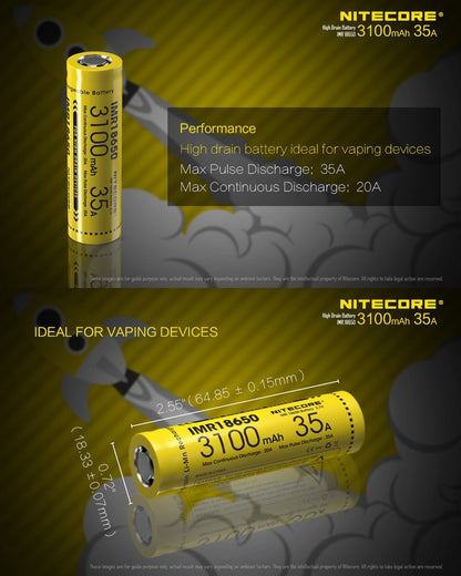 Batterie Nitecore IMR18650 3100 35A 01 2