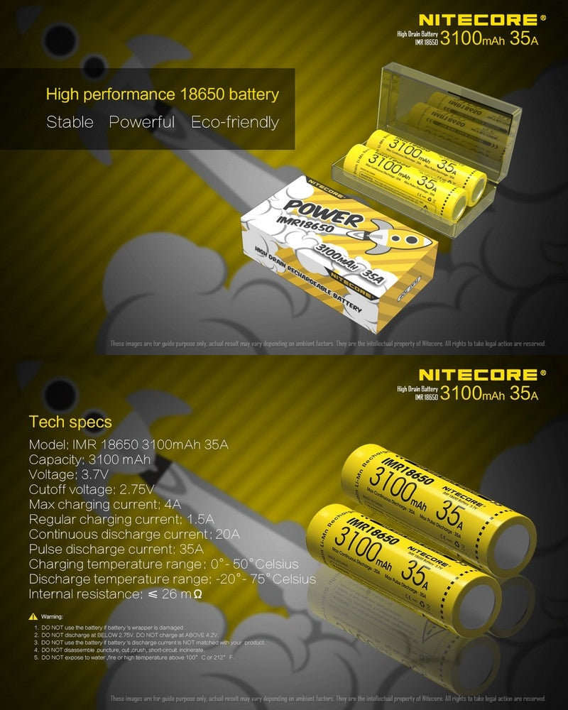 Batterie Nitecore IMR18650 3100 35A 01 4