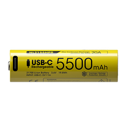 Batterie Rechargeable 21700 Li ion Haute Performance Nitecore NL2155HPR 5500