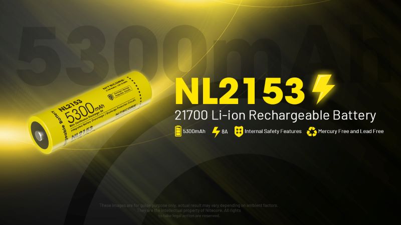 Batterie nitecore 21700 5300mAh NL2153 01 1