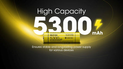 Batterie nitecore 21700 5300mAh NL2153 01 2