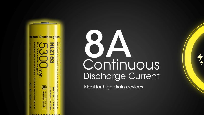 Batterie nitecore 21700 5300mAh NL2153 01 3