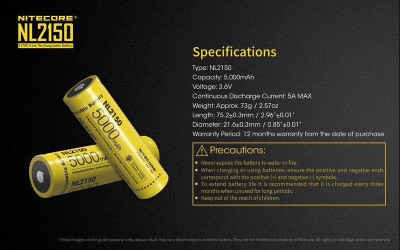 Batterie nitecore NL2150 01 9