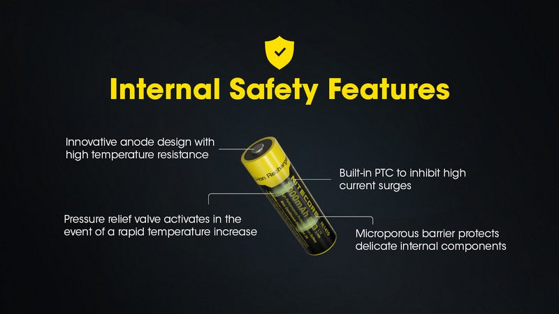 Batterie rechargeable 14500 AA 1000 mAh Nitecore NL1410 01 3