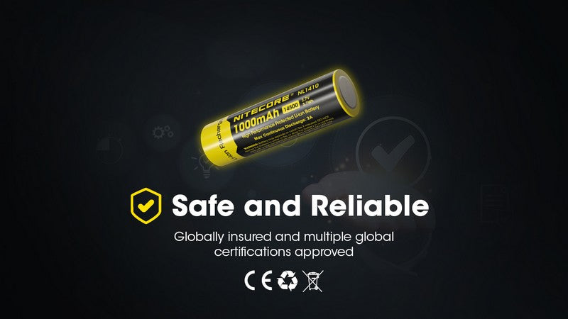 Batterie rechargeable 14500 AA 1000 mAh Nitecore NL1410 01 8