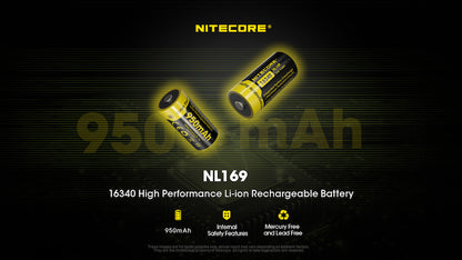 Batterie rechargeable 16340 950mAh Nitecore NL169 01 1