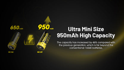Batterie rechargeable 16340 950mAh Nitecore NL169 01 2