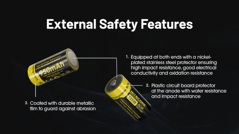Batterie rechargeable 16340 950mAh Nitecore NL169 01 4