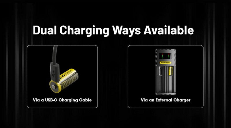 Batterie16340 Rechargeable USB C Nitecore NL169R 950 mAh 01 03