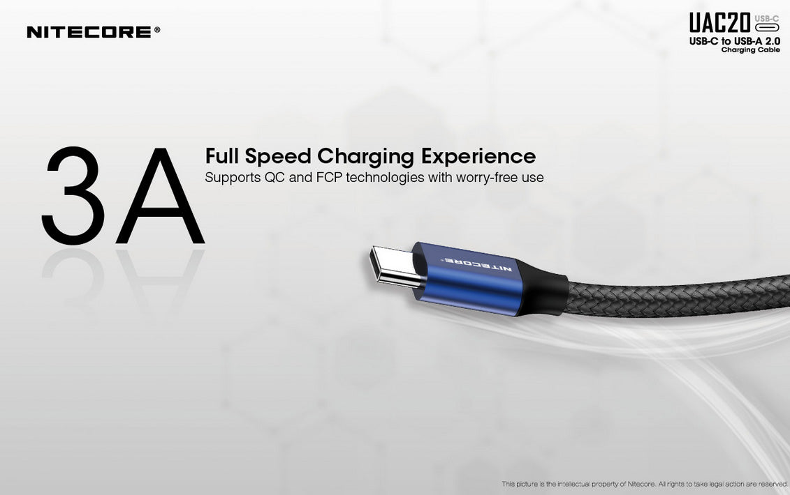 Cable Nitecore UAC20 USB C USB A