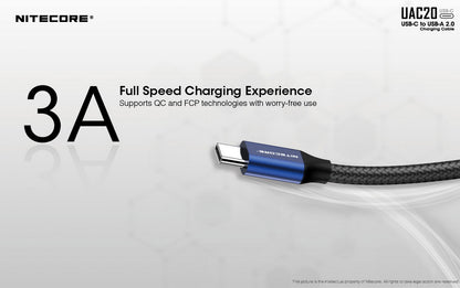 Cable Nitecore UAC20 USB C USB A