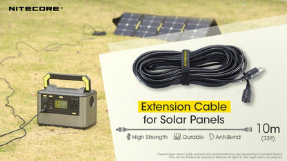 Cable d extension rallonge de 10 metres Nitecore pour panneau solaire FSP100