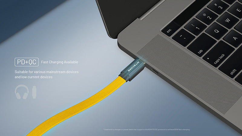 Cable de Charge Rapide Nitecore NLink10 60W 3A USB C vers USB C Design M