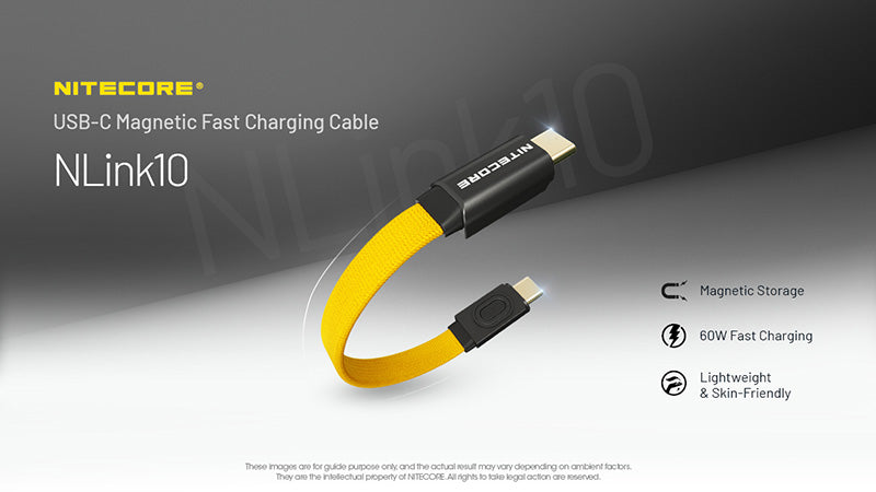 Cable de Charge Rapide Nitecore NLink10 60W 3A USB C vers USB C Design M