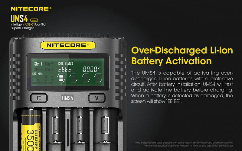Chargeur Nitecore UMS4 USB C 2 6
