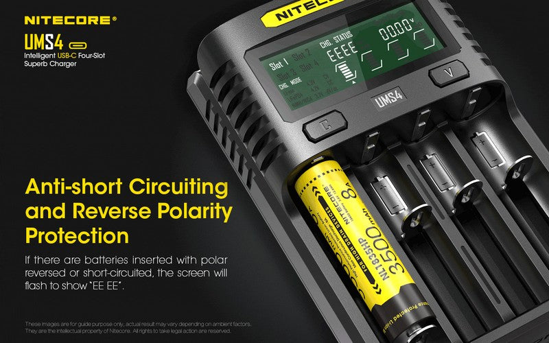 Chargeur Nitecore UMS4 USB C 2 7