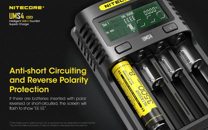 Chargeur Nitecore UMS4 USB C 2 7
