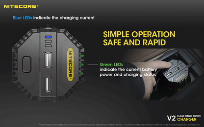 Chargeur Voiture Nitecore V2 01 1