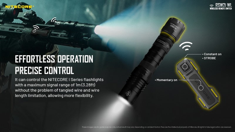 Interrupteur deporte Nitecore RSW2i WL pour lampe P10i P10iX P20i P20iX P30i