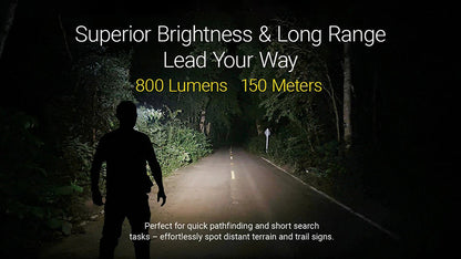HA27 UHE – Lampe Frontale Nitecore – 800 Lumens – 3 Températures de Couleur – Triple Alimentation