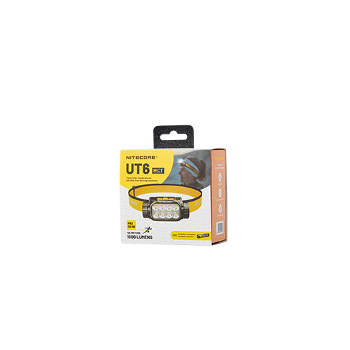 UT6 - Lampe Frontale 1600 Lumens - Trail Running - 3 Températures Couleur - Rechargeable USB-C