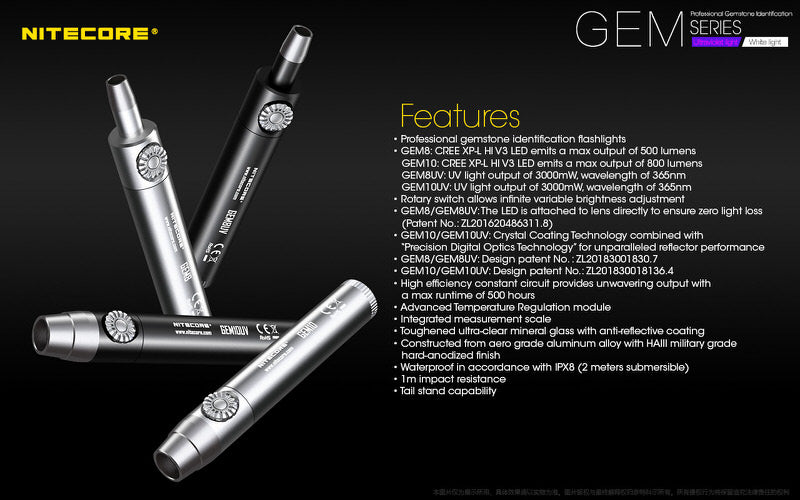 Lampe Nitecore GEM10UV 01 19