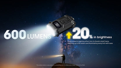 Lampe Porte cles Nitecore TINI 3 600 Lumens Ecran OLED Rechargeable USB C