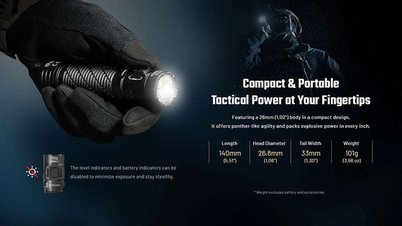 P17iX - Lampe Torche 5000 Lumens - Tactique Personnalisable - Batterie 21700 5500mAh - USB-C