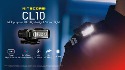 Lampe de Position Nitecore CL10 45 Lumens Triple Source Lumineuse Clip Multi