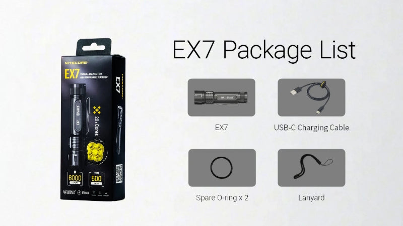 Lampe torche de recherche nitecore EX7 6000 Lumens 01 16