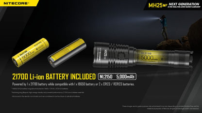 Lampe torche tactique Nitecore MH25 V2 1300 Lumens 01 6