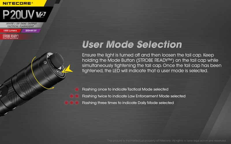 Lampe torche tactique Nitecore P20UV V2 01 13