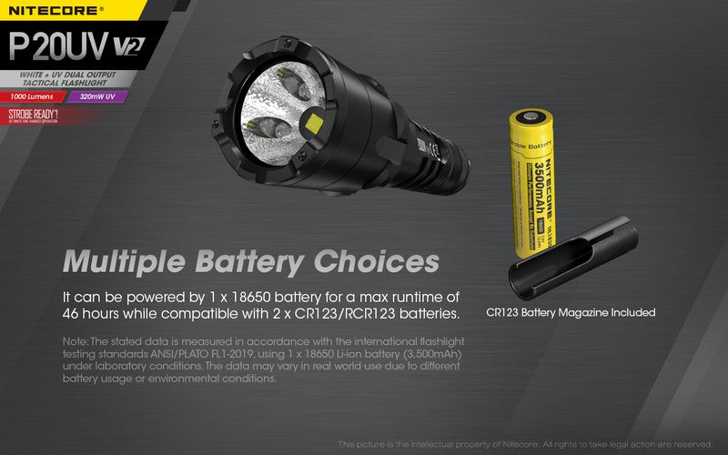 Lampe torche tactique Nitecore P20UV V2 01 14