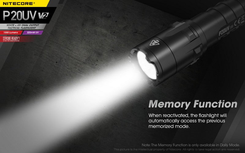 Lampe torche tactique Nitecore P20UV V2 01 15