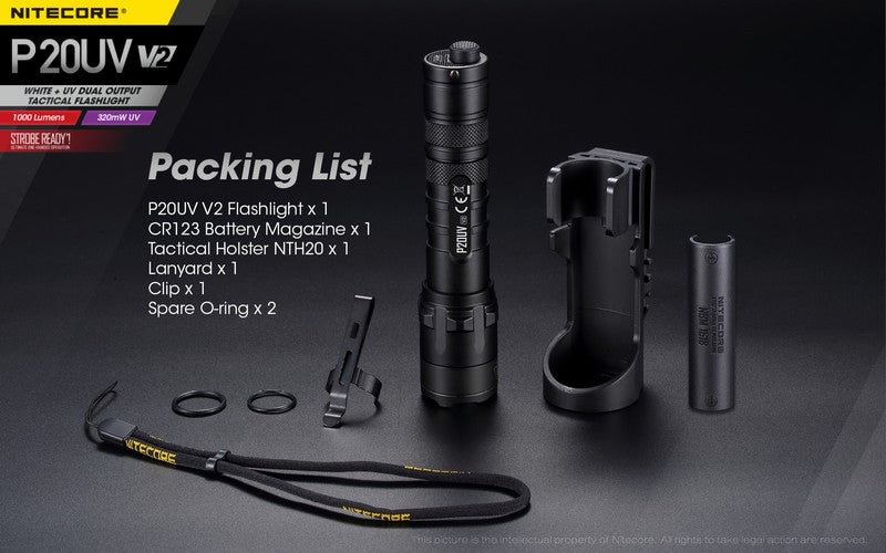 Lampe torche tactique Nitecore P20UV V2 01 19