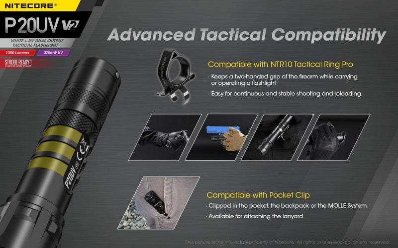 Lampe torche tactique Nitecore P20UV V2 01 7