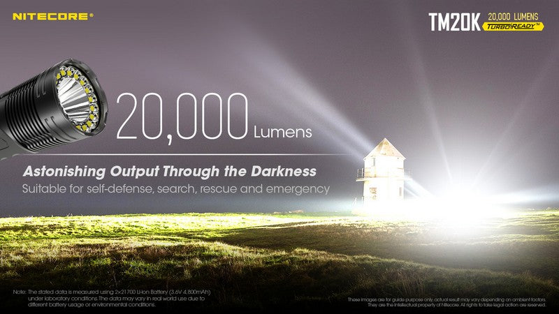 Lampe torche tactique de recherche Nitecore TM20K 20000 Lumens 01 2