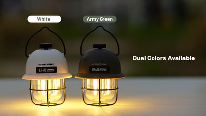 Lanterne de camping style retro rechargeable 100 Lumens Nitecore LR40R BLANC