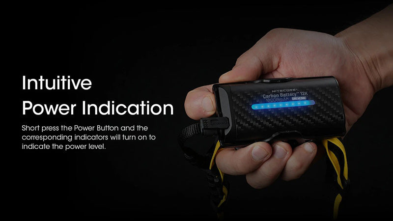 Nitecore 12K 12000mAh Kit Batterie Externe Carbone Compatible NU45 NU53