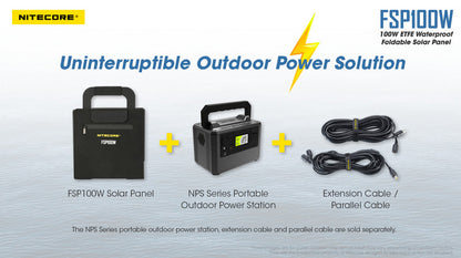 Nitecore FSP100W panneau solaire waterproof protable pliable cable