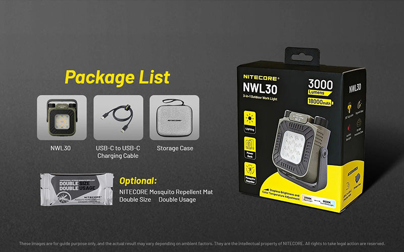 Nitecore Lampe torche 3en1 NWL30 3000Lumens 17
