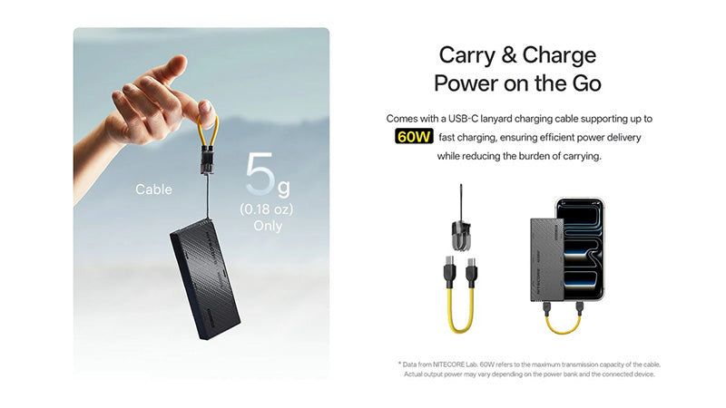 NB10000 GEN4 - Powerbank 10 000mAh - Charge Rapide USB-C - IPX7 Submersible - Ultra-Légère